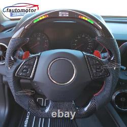 Carbon Fiber LED Perforated Steering Wheel Fit 16+ Chevrolet Camaro with Heated