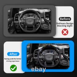Carbon Fiber LED Steering Wheel Fit Dodge RAM 1500 with Heated 2019-2024 Manual