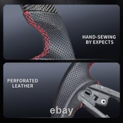 Carbon Fiber LED Steering Wheel Fit Dodge RAM 1500 with Heated 2019-2024 Manual