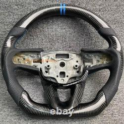 Carbon Fiber Leather Blue stitching Steering Wheel 2022 Cadillac CT4 with heated