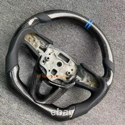 Carbon Fiber Leather Blue stitching Steering Wheel 2022 Cadillac CT4 with heated