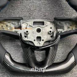 Carbon Fiber Leather Blue stitching Steering Wheel 2022 Cadillac CT4 with heated