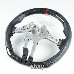 Carbon Fiber Leather Flat Bottom Steering Wheel For BMW F80 M3 F82 M4