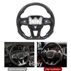 Carbon Fiber Leather Steering Wheel for Dodge Charger Challenger OHC Motors BT