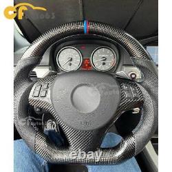 Carbon Fiber Perforated Leather Steering Wheel Fit 05-13 BMW E90 E92 E93 M3