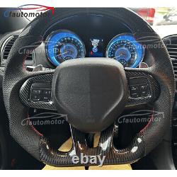 Carbon Fiber Perforated Leather Steering Wheel Fit 2015-2021 Chrysler 300C