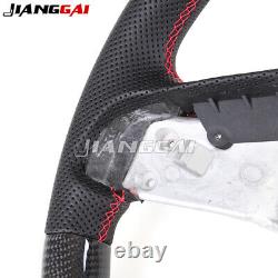 Carbon Fiber Perforated Leather Steering Wheel Fit 2020+ Corvette C8 No Heated