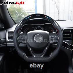Carbon Fiber Porforated Leather LED Steering Wheel For 2014+ Jeep Grand Cherokee