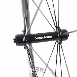 Carbon Fiber Road Bicycle 700c Wheelset Matte 50mm Clincher Carbon Wheels R13