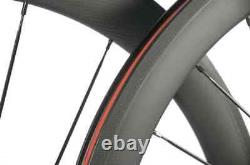 Carbon Fiber Road Bicycle Wheelset 700C 23mm Width Surface R13 Hub Clincher