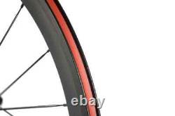 Carbon Fiber Road Bicycle Wheelset 700C 23mm Width Surface R13 Hub Clincher
