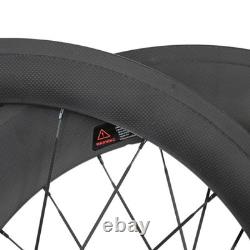 Carbon Fiber Road Bicycle Wheelset 700C 25mm Width 60mm/88mm Depth Clincher