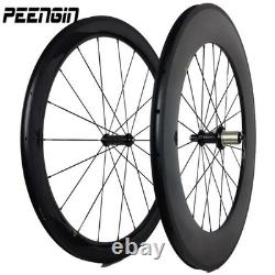 Carbon Fiber Road Bicycle Wheelset 700C 25mm Width 60mm/88mm Depth Clincher