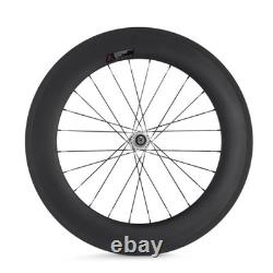 Carbon Fiber Road Bicycle Wheelset 700C 25mm Width 60mm/88mm Depth Clincher
