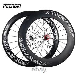 Carbon Fiber Road Bicycle Wheelset 700C 25mm Width 60mm/88mm Depth Clincher