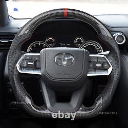 Carbon Fiber Sport Flat Steering Wheel for 2022+ Toyota Land Cruiser LC300