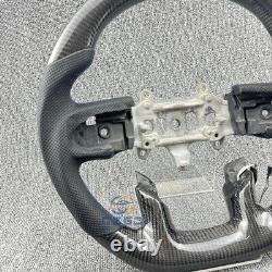 Carbon Fiber Steering Wheel Blue Stripe withHeated Fit Dodge Ram Rebel 2019-2024