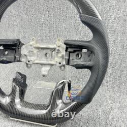 Carbon Fiber Steering Wheel Blue Stripe withHeated Fit Dodge Ram Rebel 2019-2024
