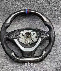 Carbon Fiber Steering Wheel + COVER For BMW X5 E70 X6 E72 Paddle not support