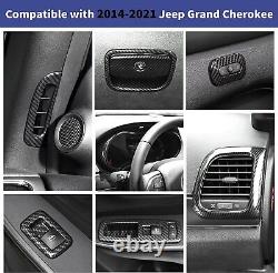 Carbon Fiber Steering Wheel Dash Decor Cover Trim for Jeep Grand Cherokee 11-20
