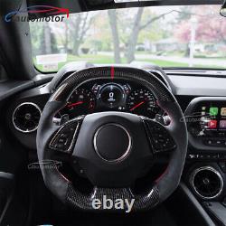 Carbon Fiber Steering Wheel Fit 2016+ Chevrolet Camaro with CF Buttons & Paddles