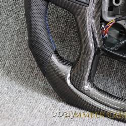 Carbon Fiber Steering Wheel Fit Silverado Suburban Tahoe WithHeated 2021-2024
