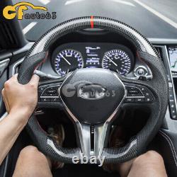 Carbon Fiber Steering Wheel For 19-22 Infiniti Q50 QX50 17-21 Q60 QX60