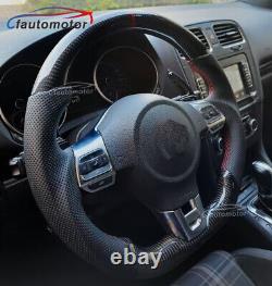 Carbon Fiber Steering Wheel For 2008-2014 VW Golf 6 GTI GTD R MK6 GLI Scirocco