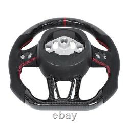 Carbon Fiber Steering Wheel Nappa Preforated Leather For Dodge Challenger Charge
