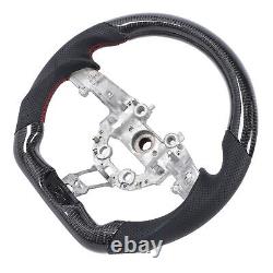 Carbon Fiber Steering Wheel Perforated Leather Flat Bottom For Kia Stinger 18-23
