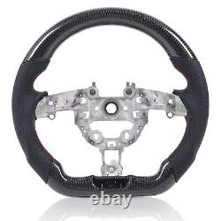 Carbon Fiber Steering Wheel Perforated Leather Flat Bottom For Kia Stinger 18-23