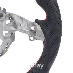Carbon Fiber Steering Wheel Perforated Leather Flat Bottom For Kia Stinger 18-23