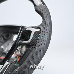 Carbon Fiber Steering Wheel Perforated Leather For 15-20 Ford F150 Raptor