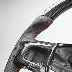 Carbon Fiber Steering Wheel Perforated Leather For 15-20 Ford F150 Raptor