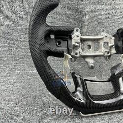 Carbon Fiber Steering Wheel Sliver Stripe withHeated Fit Dodge Ram Rebel 2019+