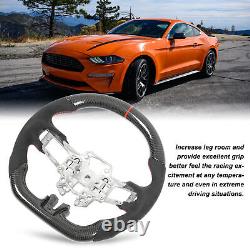 Carbon Fiber Steering Wheel Suede Red Stitching Fit For Mustang EcoBoost