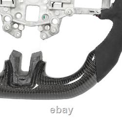 Carbon Fiber Steering Wheel Suede Red Stitching Fit For Mustang EcoBoost