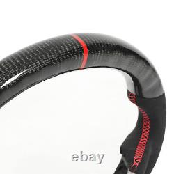 Carbon Fiber Steering Wheel Suede Red Stitching Fit For Mustang EcoBoost
