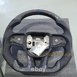 Carbon Fiber Steering Wheel WithBlue Stripe Fit Dodge Charger SRT 15+ None Heated