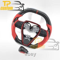 Carbon Fiber Steering Wheel for Toyota Camry 2018-2023 with shifter Knob TRD XSE