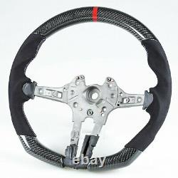 Carbon Fiber Suede Flat Bottom Steering Wheel For BMW F80 M3 & F82 M4