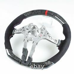 Carbon Fiber Suede Flat Bottom Steering Wheel For BMW F80 M3 & F82 M4