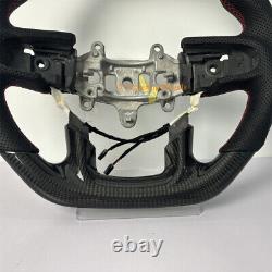 Carbon Fiber black Leather Steering Wheel For 2019 -2023 Dodge RAM Replacement