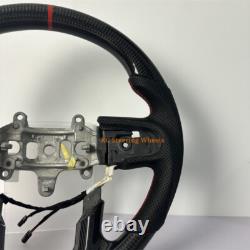 Carbon Fiber black Leather Steering Wheel For 2019 -2023 Dodge RAM Replacement