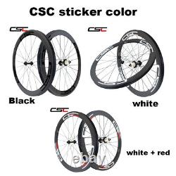 Carbon Fibre Wheels Road Bike Bicycle Wheelset 700C 60mm Tubular R13 Ceramic Hub