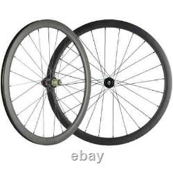 Carbon Road Bike Disc Brake Wheelset Tubeless Wheels Clincher 30-60mm Thru-axle
