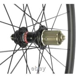 Carbon Road Bike Disc Brake Wheelset Tubeless Wheels Clincher 30-60mm Thru-axle