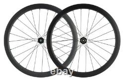 Carbon Road Bike Disc Brake Wheelset Tubeless Wheels Clincher 30-60mm Thru-axle