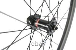 Carbon Road Bike Disc Brake Wheelset Tubeless Wheels Clincher 30-60mm Thru-axle