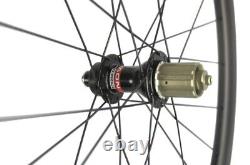 Carbon Road Bike Disc Brake Wheelset Tubeless Wheels Clincher 30-60mm Thru-axle